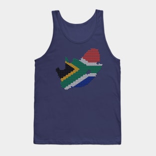 South Africa Flag Map Traditional BeadWork Effect Tank Top